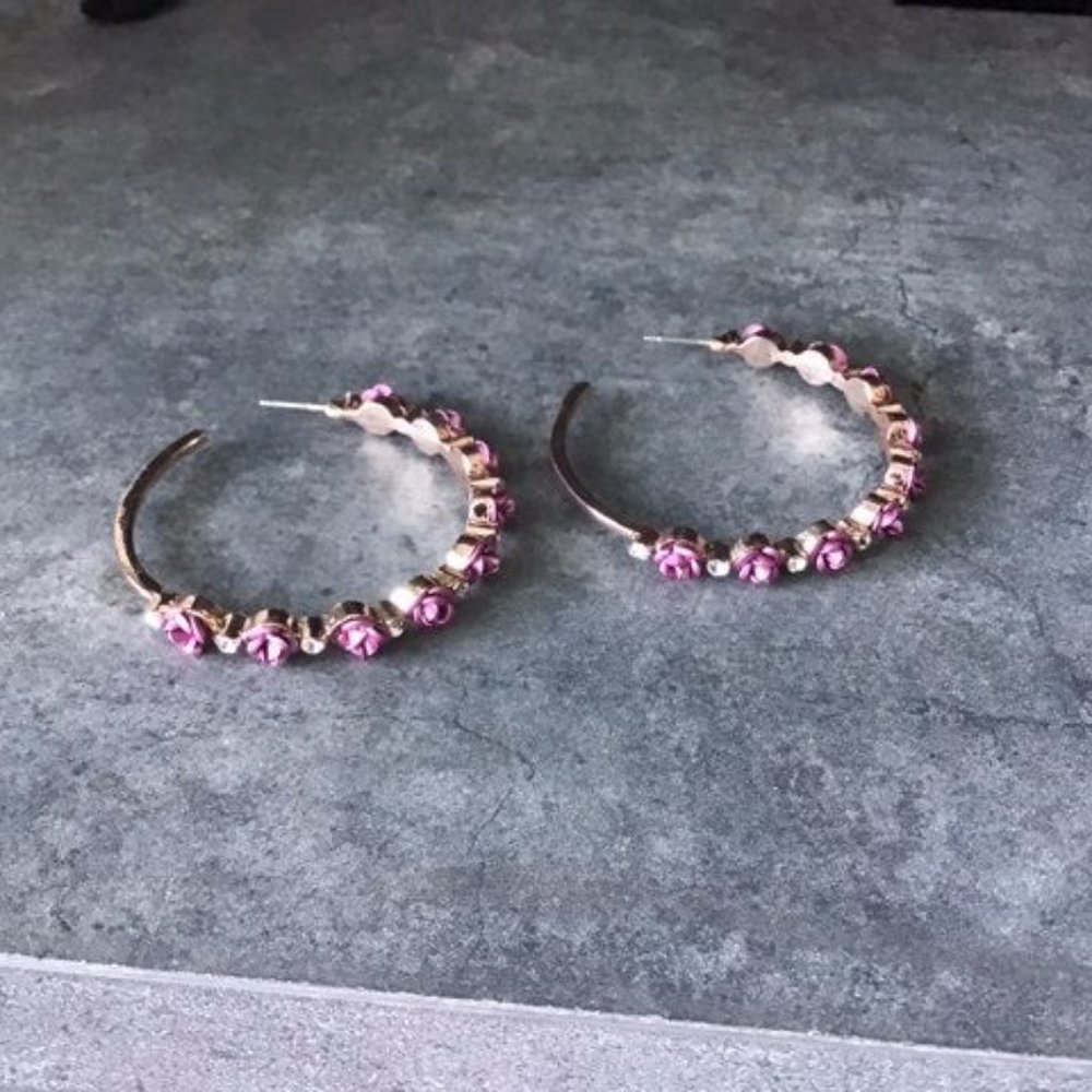 Rose Hoop Earrings